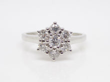 Load image into Gallery viewer, 18ct White Gold 7 Round Brilliant Diamond Flower Cluster Engagement Ring 0.75ct SKU 8803143
