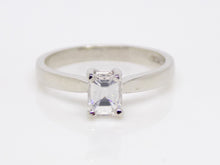 Load image into Gallery viewer, Platinum Emerald Cut Diamond Solitaire Engagement Ring 0.51ct SKU 8803152
