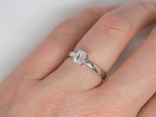 Load image into Gallery viewer, Platinum Emerald Cut Diamond Solitaire Engagement Ring 0.51ct SKU 8803152
