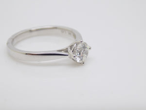 9ct White Gold Round Brilliant Lab Grown Diamond Solitaire Engagement Ring 0.50ct SKU 7707002