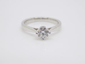 9ct White Gold Round Brilliant Lab Grown Diamond Solitaire Engagement Ring 0.50ct SKU 7707002