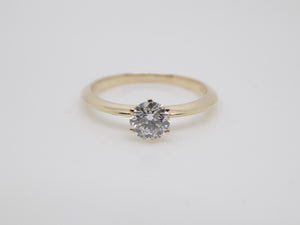 9ct Yellow Gold Round Brilliant Lab Grown Diamond Solitaire Engagement Ring 0.50ct SKU 7707005