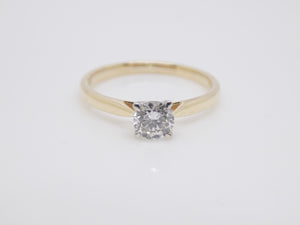 9ct Yellow Gold Round Brilliant Lab Grown Diamond Solitaire Engagement Ring 0.50ct SKU 7707009