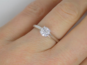 9ct White Gold Round Brilliant Lab Grown Diamond Solitaire Engagement Ring 0.50ct SKU 7707010