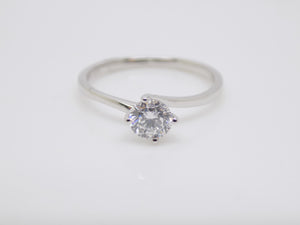 9ct White Gold Round Brilliant Lab Grown Diamond Solitaire Engagement Ring 0.50ct  SKU 7707012