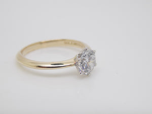 9ct Yellow Gold Round Brilliant Lab Grown Diamond Solitaire Engagement Ring 1.00ct SKU 7707024