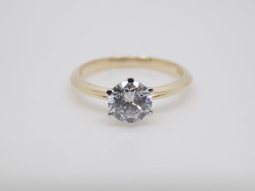 9ct Yellow Gold Round Brilliant Lab Grown Diamond Solitaire Engagement Ring 1.00ct SKU 7707024