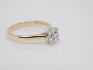 9ct Yellow Gold Round Brilliant Lab Grown Diamond Solitaire Engagement Ring 1.00ct SKU 7707028