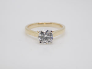 9ct Yellow Gold Round Brilliant Lab Grown Diamond Solitaire Engagement Ring 1.00ct SKU 7707028