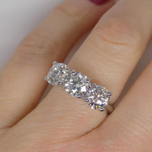 Load image into Gallery viewer, Platinum 3 Round Brilliant Lab Grown Diamonds Engagement Ring 3.00ct SKU 7707055
