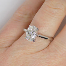 Load image into Gallery viewer, Aroca "Velora" Platinum Oval Lab Grown Diamond Solitaire Engagement Ring 1.51ct SKU 7707060
