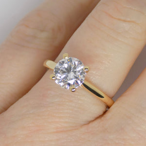 18ct Yellow Gold Round Brilliant Lab Grown Solitaire Diamond Engagement Ring 1.52ct SKU 7707065