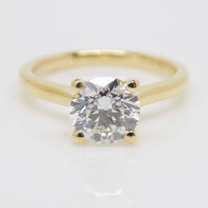 18ct Yellow Gold Round Brilliant Lab Grown Solitaire Diamond Engagement Ring 1.52ct SKU 7707065