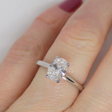 Load image into Gallery viewer, Aroca "Velora" Platinum Oval Lab Grown Diamond Solitaire Engagement Ring 1.00ct SKU 7707067
