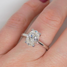 Load image into Gallery viewer, Aroca "Velora" Platinum Oval Lab Grown Diamond Solitaire Engagement Ring 2.00ct SKU 7707069
