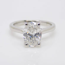 Load image into Gallery viewer, Aroca "Velora" Platinum Oval Lab Grown Diamond Solitaire Engagement Ring 2.00ct SKU 7707069
