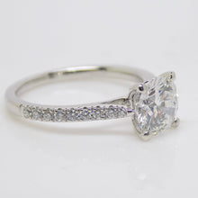 Load image into Gallery viewer, Aroca &quot;Aveline&quot; Platinum Round Brilliant Lab Grown Diamond Solitaire/Shoulders Engagement Ring 1.74ct SKU 7707075
