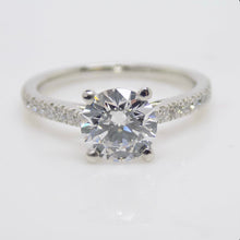 Load image into Gallery viewer, Aroca &quot;Aveline&quot; Platinum Round Brilliant Lab Grown Diamond Solitaire/Shoulders Engagement Ring 1.74ct SKU 7707075

