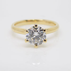 18ct Yellow Gold Round Brilliant Lab Grown Diamond Solitaire Engagement Ring 1.53ct SKU 7707077