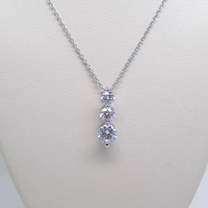 9ct White Gold 3 Round Brilliant Graduated Lab Grown Diamonds Pendant 0.76ct SKU 7743801