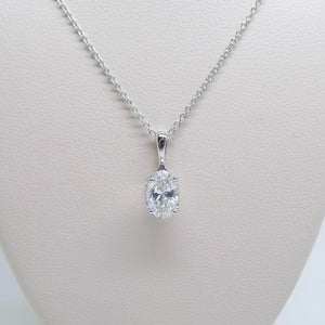 9ct White Gold Oval Lab Grown Diamond Pendant 0.71ct SKU 7743805