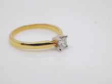 Load image into Gallery viewer, 18ct Yellow Gold Princess Cut Diamond Solitaire 0.33ct Engagement Ring SKU 8803092
