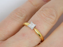 Load image into Gallery viewer, 18ct Yellow Gold Princess Cut Diamond Solitaire 0.33ct Engagement Ring SKU 8803092
