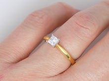 Load image into Gallery viewer, 18ct Yellow Gold Princess Cut Diamond Solitaire Engagement Ring 0.40ct SKU 8803164
