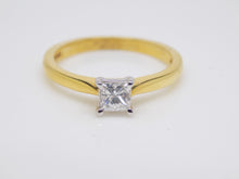 Load image into Gallery viewer, 18ct Yellow Gold Princess Cut Diamond Solitaire Engagement Ring 0.40ct SKU 8803164
