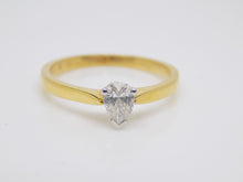 Load image into Gallery viewer, 18ct Yellow Gold Pear Cut Diamond Solitaire Engagement Ring 0.33ct SKU 8803191
