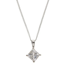 Load image into Gallery viewer, 9ct White Gold Rhombus Shape CZ Pendant &amp; Earrings Set SKU 0701006
