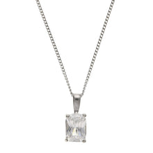 Load image into Gallery viewer, 9ct White Gold Rectangle CZ Pendant &amp; Earrings Set SKU 0701009
