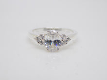 Load image into Gallery viewer, Sterling Silver Oval CZ Cluster Ring SKU 0136300
