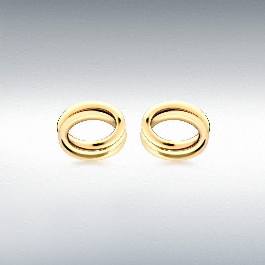 9ct Yellow Gold Plain Double Oval Stud Earrings SKU 1506023