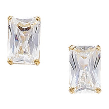 Load image into Gallery viewer, 9ct Yellow Gold Rectangle CZ Pendant &amp; Earrings SKU 0601006
