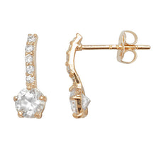 Load image into Gallery viewer, 9ct Yellow Gold CZ Bar Round CZ Drop Pendant &amp; Earrings Set SKU 0601009
