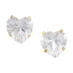 9ct Yellow Gold CZ Heart Pendant & Earrings Set SKU 0601010