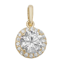 Load image into Gallery viewer, 9ct Yellow Gold CZ Halo Pendant &amp; Earrings Set SKU 0601016
