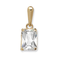 Load image into Gallery viewer, 9ct Yellow Gold Rectangle CZ Pendant &amp; Earrings SKU 0601006
