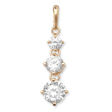 Load image into Gallery viewer, 9ct Yellow Gold 3 CZ Drop Pendant &amp; Earrings Set SKU 0601013
