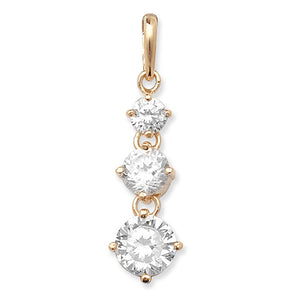 9ct Yellow Gold 3 CZ Drop Pendant & Earrings Set SKU 0601013