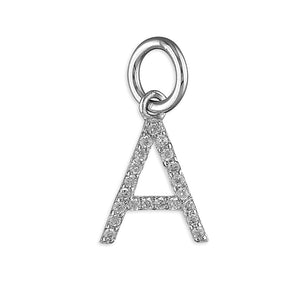 Sterling Silver CZ Initial Pendant