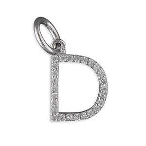 Sterling Silver CZ Initial Pendant