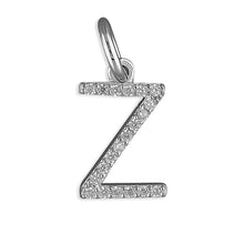 Load image into Gallery viewer, Sterling Silver CZ Initial Pendant
