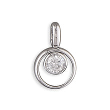 Load image into Gallery viewer, Sterling Silver Open Circle and CZ Pendant and Earring Set SKU 0501043
