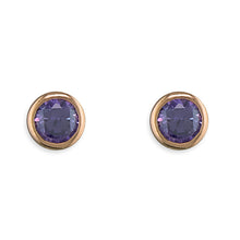 Load image into Gallery viewer, Sterling Silver Rose Finish Birthstone Stud Earrings
