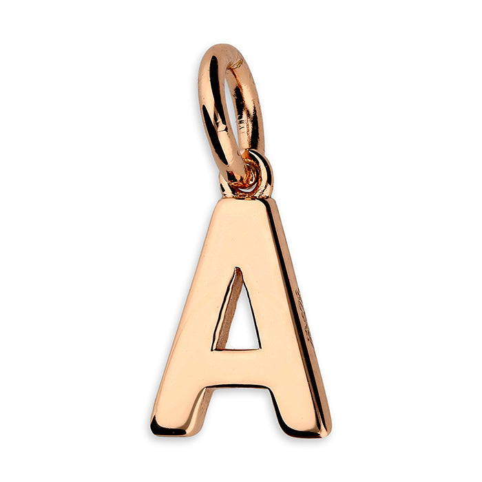 Sterling Silver Rose Finish Initial Pendant