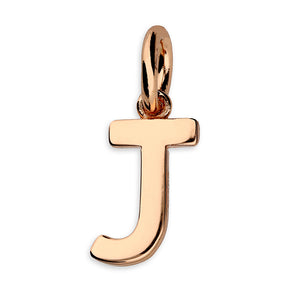 Sterling Silver Rose Finish Initial Pendant