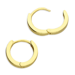 Sterling Silver Gold Finish Small 10mm Hinged Hoop Earrings SKU 0110045