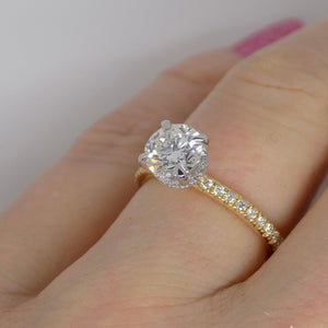 Aroca "Celesse" 18ct Yellow Gold & Platinum Head Lab Grown Round Brilliant Diamond Solitaire Engagement Ring 1.22ct SKU 7707041